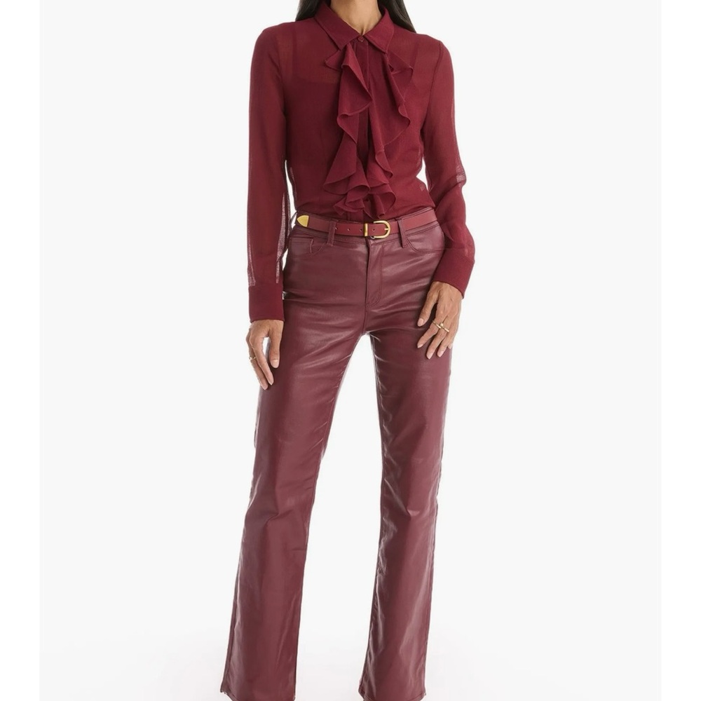Noli Women's High Rise Maroon Jeans